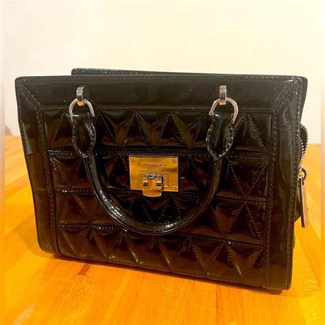 Michael Kors Vivianne Patent Leather Quilted Cross Body